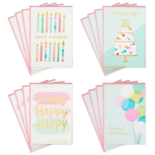 Hallmark Birthday Cards for Her - 16 Pack of Colorful Designs