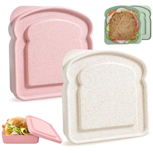 Reusable Sandwich Containers for Lunch - BPA-Free, Microwave Safe