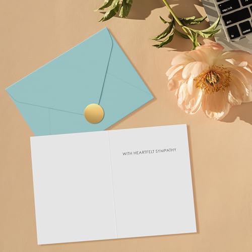 Sweetzer & Orange Elegant Sympathy Card - Floral 5x7” with Gold Foil