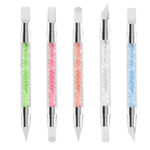 5-Piece Dual-Tipped Silicone Nail Art Brushes and Sculpting Tool Set