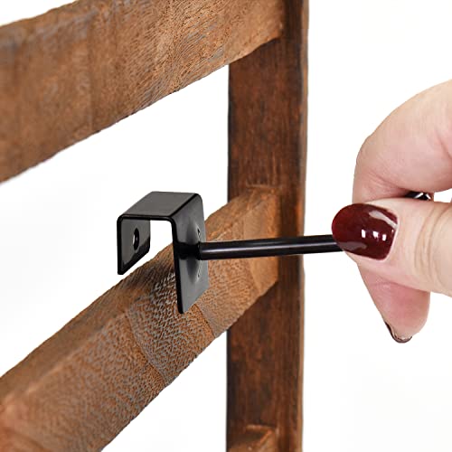 Ikee Design 24 Pcs Black Metal Panel Hooks for Easy Hanging