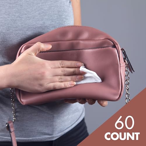 Swanky Leather Cleaner & Conditioner Wipes - 60 Count, Restores Shine