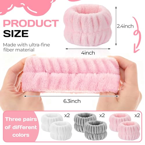 OLLBIT Microfiber Face Washing Wrist Towels 6PCS Absorbent Spa Bands