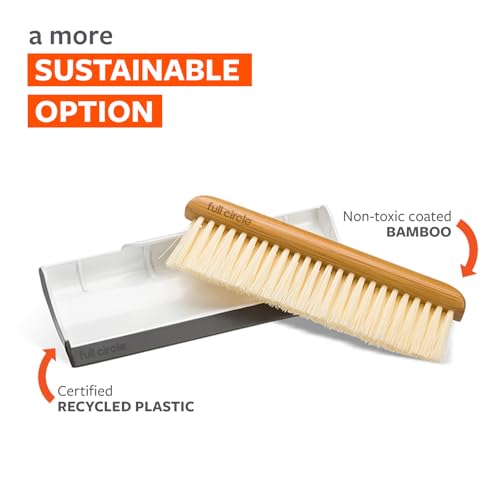 Full Circle Counter Clearer: Mini Kitchen Brush & Squeegee Tool