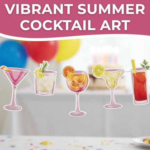 7 Ft. Summer Cocktail Party Garland - Pre-Strung Cardstock Banner