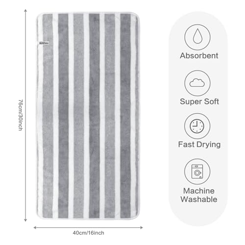 KinHwa Microfiber Hand Towels - 2 Pack, Soft & Absorbent