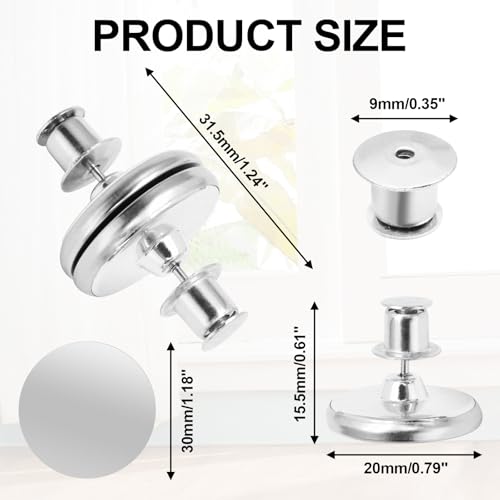 10 Pairs Magnetic Curtain Closure Clips - Strong Hidden Zinc Alloy Magnets