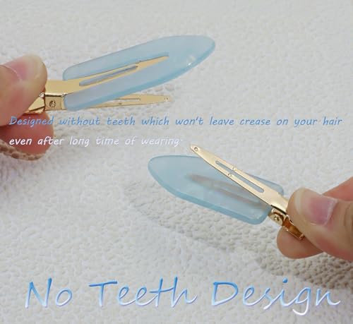 Mini Skater 2.36" Creaseless Hair Clips No Bend Blue 2PCS