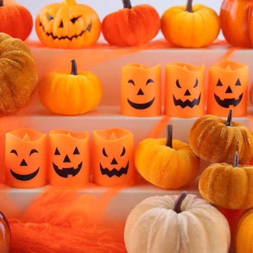 Mingkeda Halloween Flameless Candles - Durable Plastic Party Lights (6 Pack)