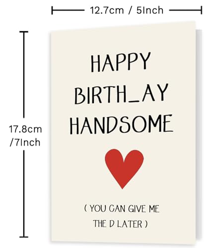 Funny Birthday Card for Men Husband Boyfriend with Envelope