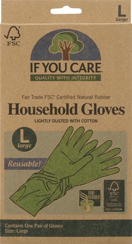 If You Care Large Reusable Latex Gloves for Cleaning & Gardening - Pack of 2