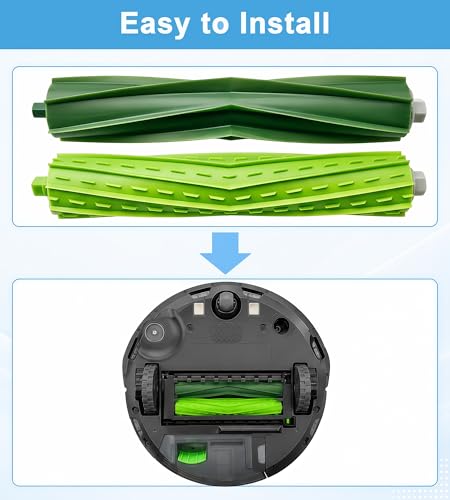 Replacement Rubber Roller Brushes for iRobot Roomba E/I/J Series - 2 Sets