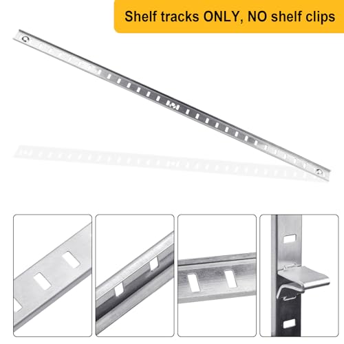 8 Pieces 17" Shelf Pilaster Tracks, Adjustable Bracket Rails with