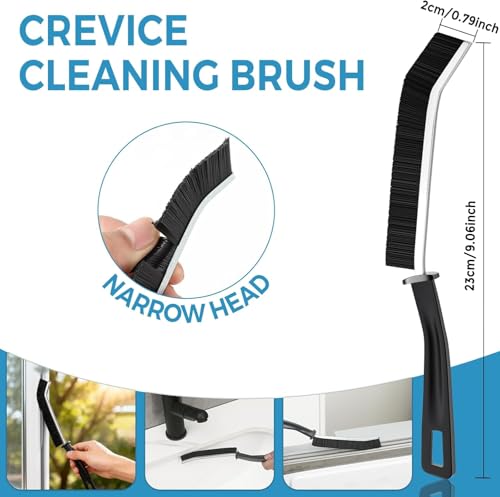 3-Pack Black Crevice Cleaning Brush Set for Home & Kitchen