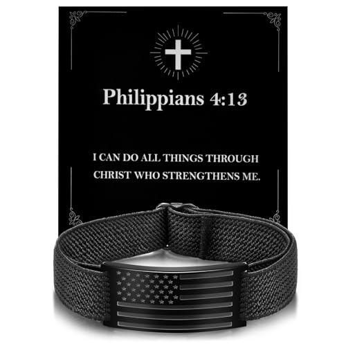 American Flag Bracelets for Men & Boys - Adjustable Christian Jewelry