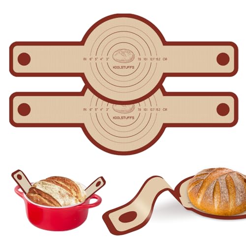 Koolstuffs Silicone Bread Sling for Dutch Oven - 2 Pack Round, Red