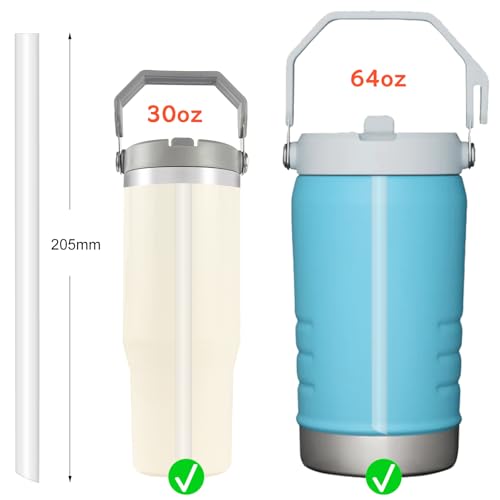 Clear Replacement Straws for Stanley IceFlow Tumblers - 8 Pack