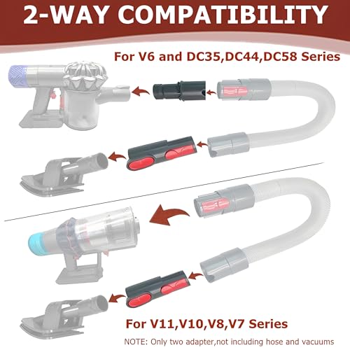 Vacuum Attachment Adapter Kit for V6-V11, DC30-DC58 Compatible, 1.25 Inch Port