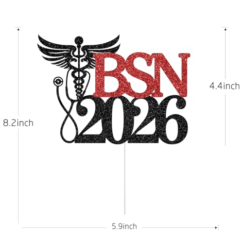 Congrats BSN 2026 Cake Topper - Graduation Party Decoration