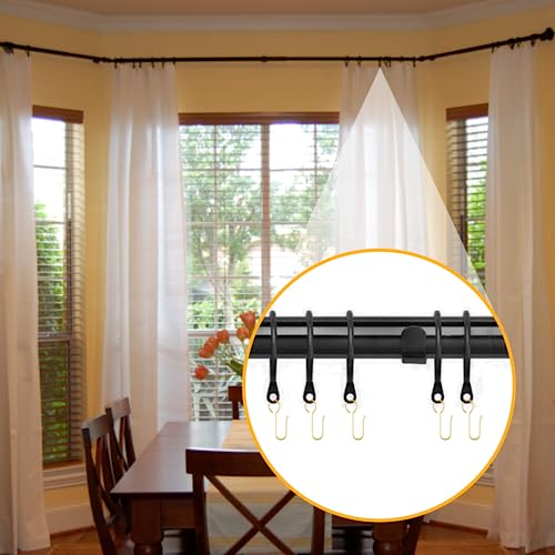 Hordion 60pcs Gold Metal Curtain Track Hooks - S-Shaped Shower Hooks