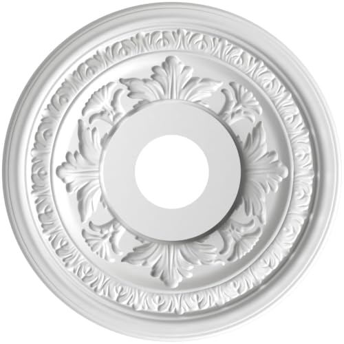 16" OD Black Metallic PVC Ceiling Medallion - Fits Canopies up to 6.5" - Ekena Millwork