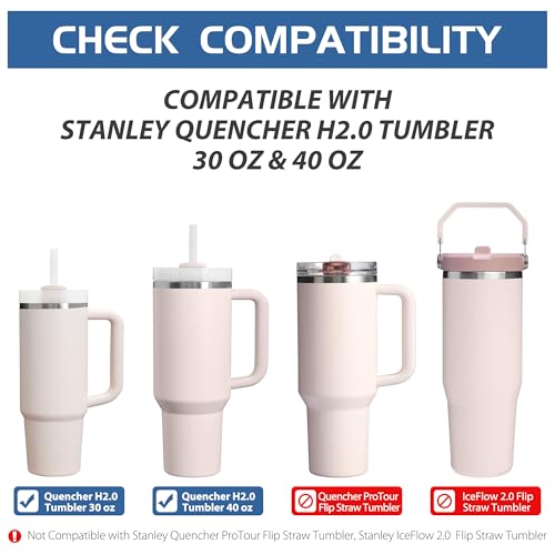 10 Pack Reusable Straws for Stanley Quencher Tumblers - 12 Inch BPA-Free
