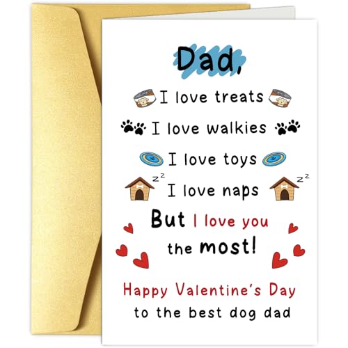 Funny Dog Dad Valentine's Day Card - Cute Gift from Dogs