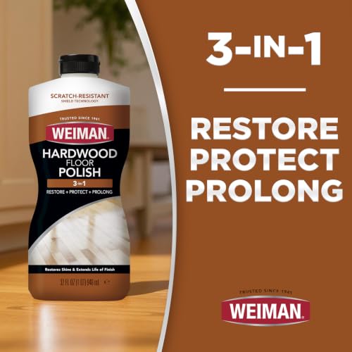 Weiman Wood Floor Polish & Restorer - 32 Ounce for High-Traffic Hardwood