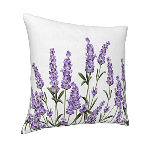 VARUN Purple Lavender Floral Throw Pillow Cover, 18x18 Inch Decorative Case