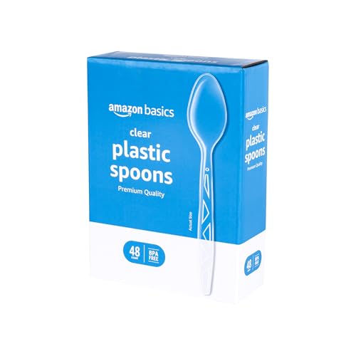 Premium Clear Plastic Spoons - 48 Count for Parties & Events