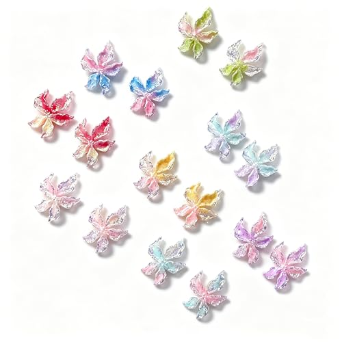 Tephrent 150Pcs 3D Flower Nail Charms Resin Floral Rhinestones for DIY Nail Art