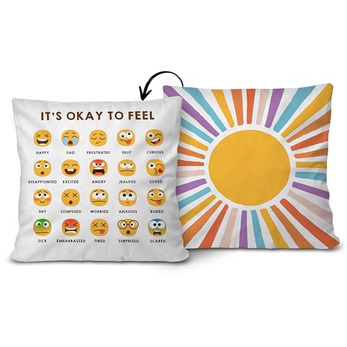 18x18 Inch Boho Sunflower Throw Pillow Cover - Double-Sided Decorative Cushion