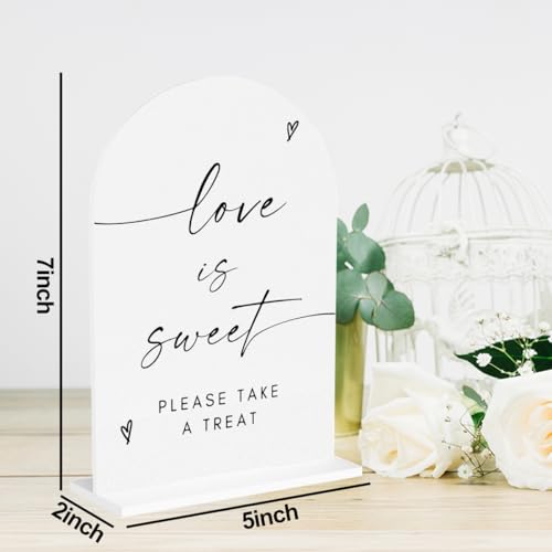 Love Is Sweet Dessert Bar Acrylic Sign for Weddings & Events