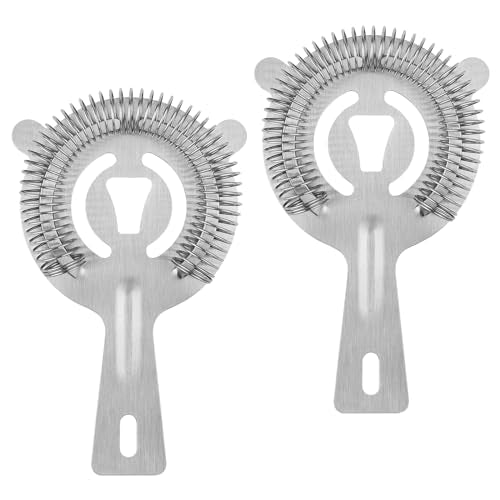 Stainless Steel Cocktail Strainer - 2 Pack High Density Spring Bar Tool
