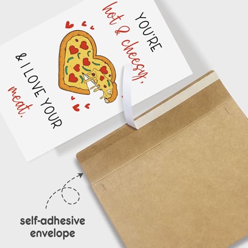 Funny Pizza Pun Valentine's Day Card for Him - Cheesy Love Message