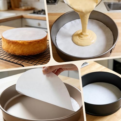 Vivinin 200PCS Non-Stick 9-Inch Parchment Paper Rounds for Baking