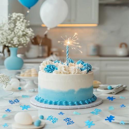 Blue Baby Shower Confetti - Boy Gender Reveal Decorations, 1000 Pieces