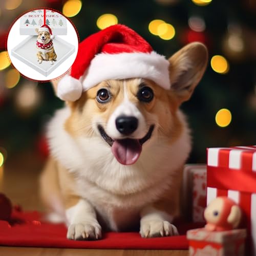 Corgi Christmas Ornament - Cute 2D Acrylic Decoration for Tree