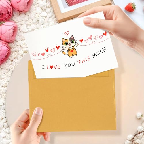 Cute Cat Greeting Card - Funny Love & Anniversary Card for Partner
