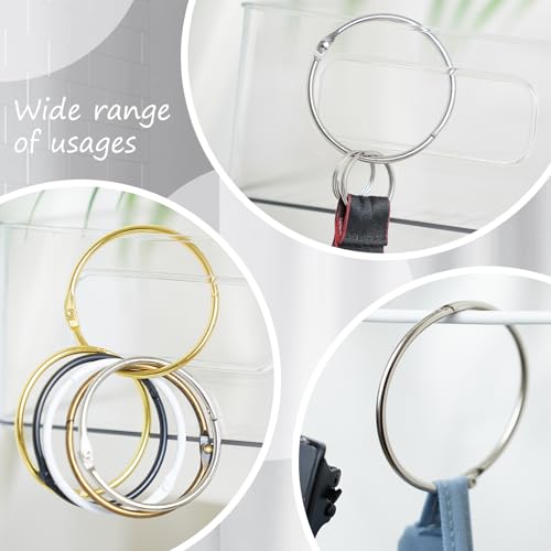 AUTEMOJO Silver Shower Curtain Rings - 16 Anti-Rust Circular Hooks