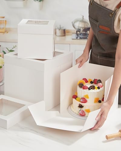 Kootek 10-Inch Cake Box with Window & Cake Board Set