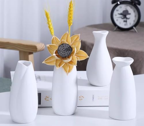 White Ceramic Bud Vase - Small Decorative Floral Holder