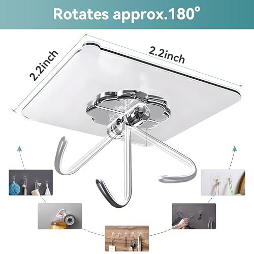 28 Pack Transparent Self-Adhesive Hooks for Heavy Duty Use