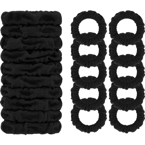 WantGor Hair Ties 10-Pack Black Elastic Ponytail Holders for Thick and Thin Hair