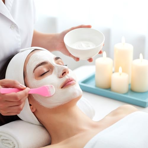 Tucnoeu 9-Piece Pink Facial Spatula Set for Skincare and Makeup