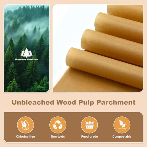 Cinyarly Non-Stick Parchment Paper Sheets - 220 Pcs, 8.5x8.5 Inch