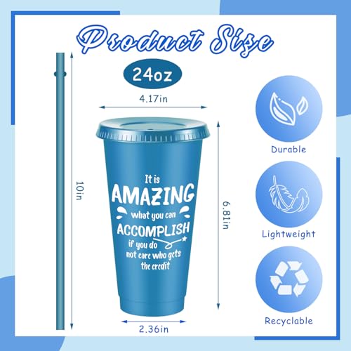 Uiifan Morandi 50 Pack Employee Appreciation Cups with Lids & Straws - Bulk Corporate Gifts