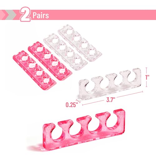 Dr. JK Gel Toe Separators for Pedicure - 2 Pairs Soft Silicone