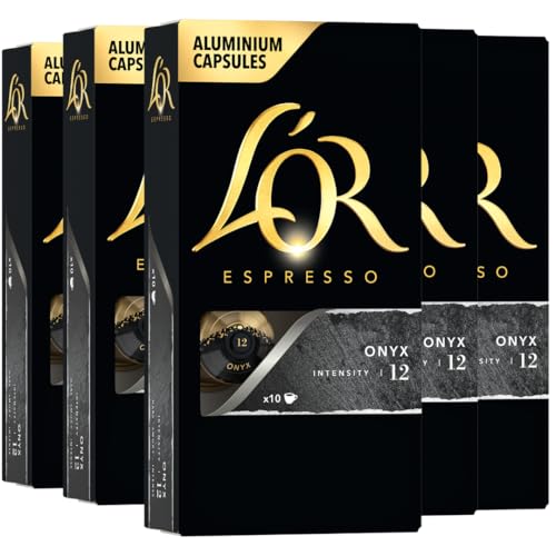 L'OR Espresso Onyx Coffee Capsules, 50 Count (5 Packs of 10), Nespresso Compatible
