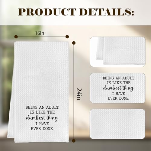 Funny Decorative Kitchen Towels - 16" x 24" Waffle Weave